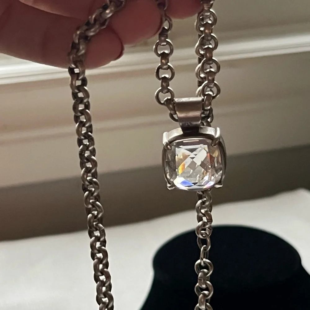 Belcher Chain Choker with Swarovski Pendant by MYKA DESIGNS - Picture 6 of 6